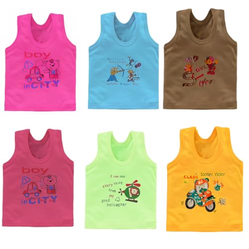 Image of TIXY Boys Cotton Sleeveless Vest Combo