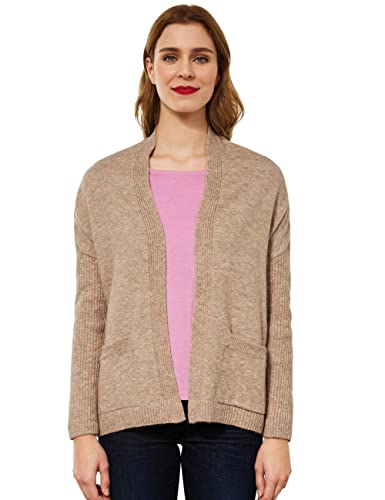 Street One Damen A253506 Strickjacke, Buff Sand Melange, 34 Cover