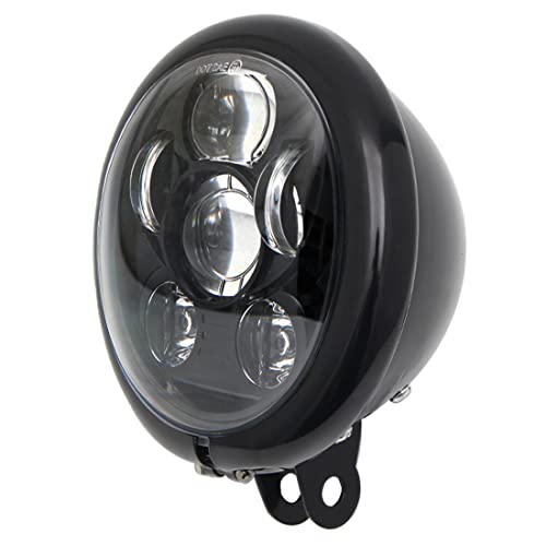 Sktyants 5 3/4 5.75" Inch Led Headlight Motorcycle High Low Beam With 5.75 Inch Housing Bucket For Fxwg Fxdwg Fxst (Black) #TOP18