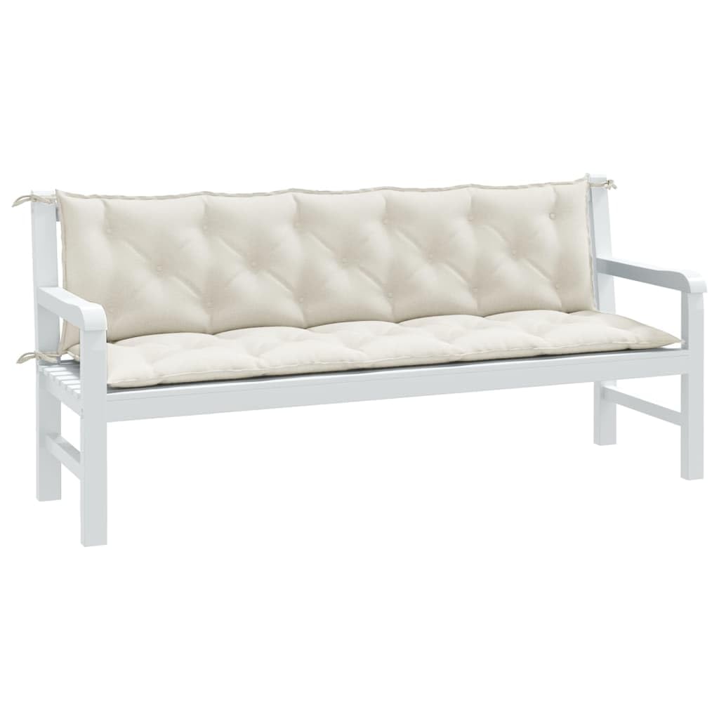 Coussins pour banc de jardin imperméables 180x50 crème balcon