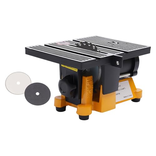 Electric Multi-Function Mini Table Saw - Portable Cutting Machine, Multi-Angle Cutting, 4500RPM, 3 Saw Blades for Metal, Wood, Glass, Stone