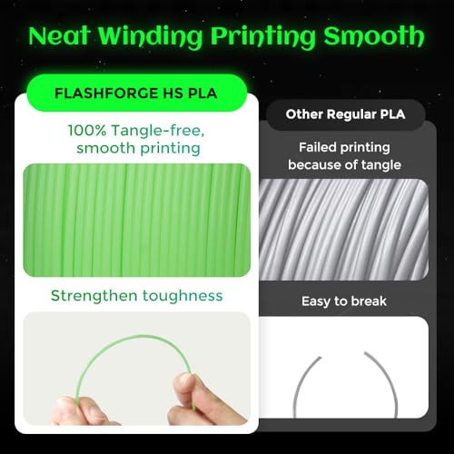 Image of FLASHFORGE Glow in The Dark Rapid PLA Filament 1.75mm, High Flow Speedy 3D Printer Filament Luminous Green, Max 500mm /s High-Speed Printing, High Brightness and Long-Lasting Glowing Effect