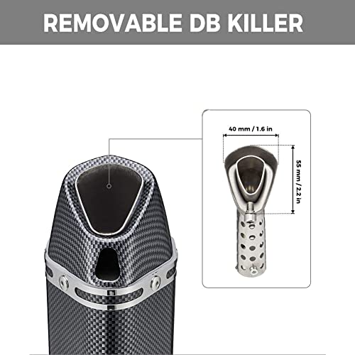 Kemimoto Compatible With Grom Msx125 Low Mount Exhaust Slip-On Muffler Baffle 2013 2014 2015 2016 2017 2018 2019 2020 2021 2022 2023 2024 #TOP2