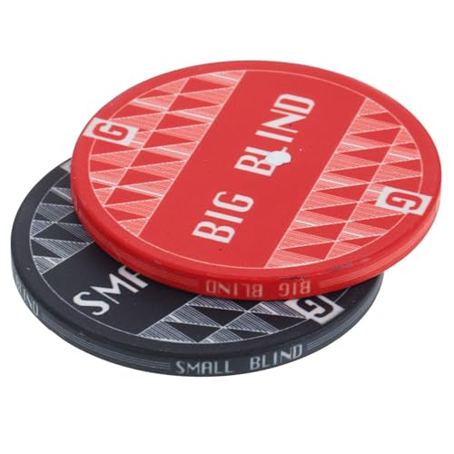 CORHAD 2Pcs Ceramic Blind Dealer Marker Chips Round Poker Game Replacement Buttons for Hold and Nights Game Counting Chips