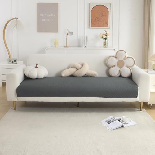 Image of HOKIPO Quilted Sofa Cover Mat for 3 Seater Sofa, Grey (NEW-IN-723-GRY)