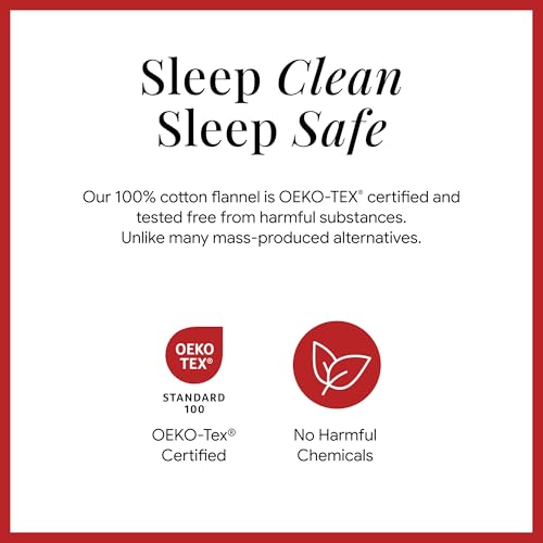 Image of Tribeca Living King Cotton Flannel Flat Sheet Only 170-GSM - Oversized 112 x 106 Inch Dimensions for Generous Bed Coverage - Soft Breathable Bedding in Deep Red