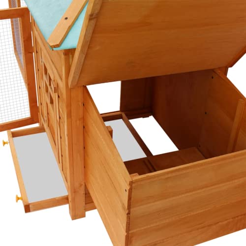 Hühnerstall, verhindert Unfälle Bemaltes komfortables Hühnerhaus mit Eisengitter für Kleintiere für die Terrasse – Bild 4