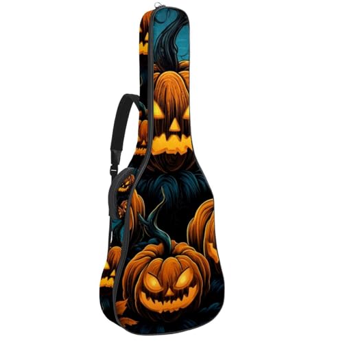 Housse guitare acoustique 101,6 cm motif citrouille d'Halloween avec double bandoulière réglable