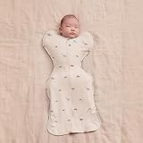 Love To Dream Swaddle UP Medium 6-8.5 kg – Dinosnore Cream, Snug Fit, Supports Healthy Sleep Routine, 1.0 Tog For 20-24°C Temperature, Machine Washable Stretch Cotton, 2 Zips for Easy Nappy Change