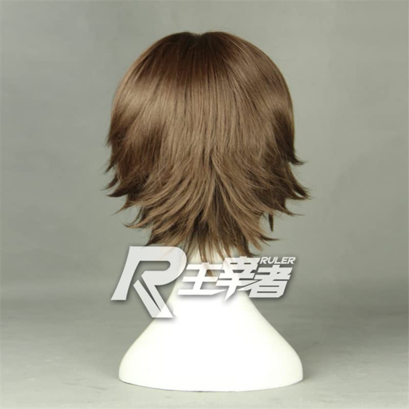 Miniatura 3 de Peluca de cosplay de anime Kakegurui Compulsivo Gambler Cosplay Pelucas Suzui Ryota Brown Corto Resistente al Calor, Peluca de pelo sintético