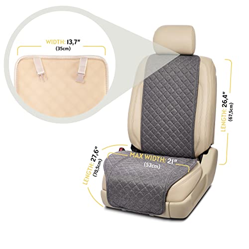 Ivicy Linen Car Seat Cover For All Seasons Soft & Breathable Front Premium Covers With Non-Slip Protector Universal Fits Most Automotive, Van, Suv, Truck - 1 Unit #TOP6