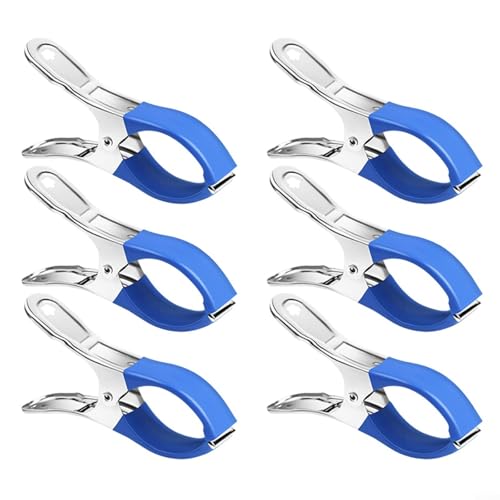Gettimore Lot de 6 clips de couverture de piscine en acier inoxydable résistant au vent et aux rayures pour piscines hors sol à bords durs (6 pièces, bleu)