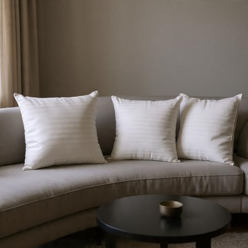 Image of Hotel Quality Premium Fibre Cushions | Cushion 16 inch x 16 inch | Pillow,Cushion,Cushions for, Cushion Pillow,Pillow,Cushions for Bed (White, 3)