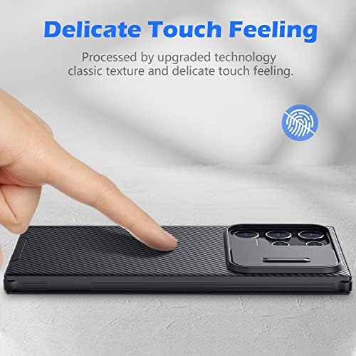 imluckies for Samsung Galaxy S22 Ultra Case with Slide Camera Cover, Shockproof Protective Phone case, Hard PC Back & Soft Bumper, Slim Protective Case for Galaxy S22 Ultra 5G, Black
