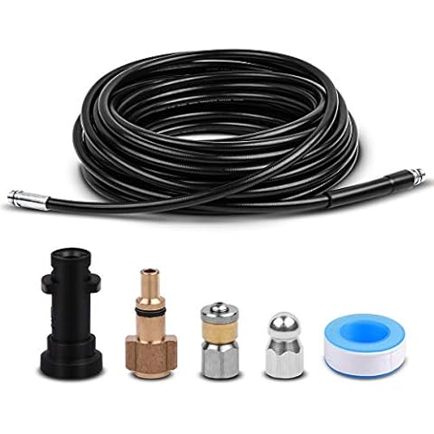 Fai Top 10M Pressure Washer Drain Pipe Hose Cleaning Kit with Jet Nozzle and Rotating Jet Nozzle for Karcher K2 K3 K4 K5 K6 K7 Series and LAVOR Household Use Pressure Washer Cover