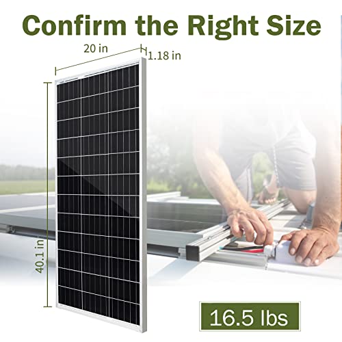 Hqst 100 Watt 12V Monocrystalline Solar Panel With Solar Connectors, High Efficiency Module Pv Power For Battery Charging Boat, Caravan, Rv And Any Other Off Grid Applications #TOP1