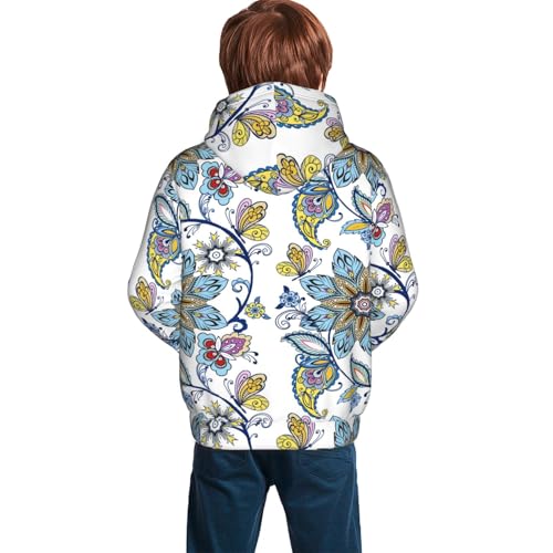 Flowers and Butterflies Kid Hoodies Boys Sweatshirts Girls Pullover with Pocket4