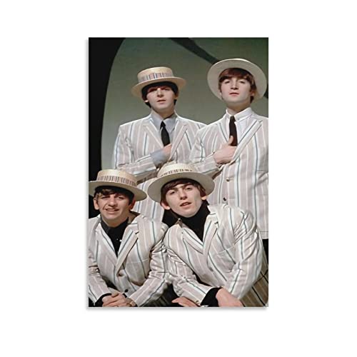 LORGL Poster décoratif sur toile The Beatles pour chambre à coucher – 50 x 75 cm - Les Beatles, Paul McCartney, John Lennon, RIngo Starr, George Harrison LORGL Poster décoratif sur toile The Beatles pour chambre à coucher - 50 x 75 cm