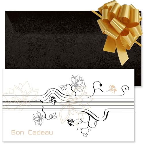 Bons cadeaux pour salon de coiffure imprimés avec enveloppe ruban