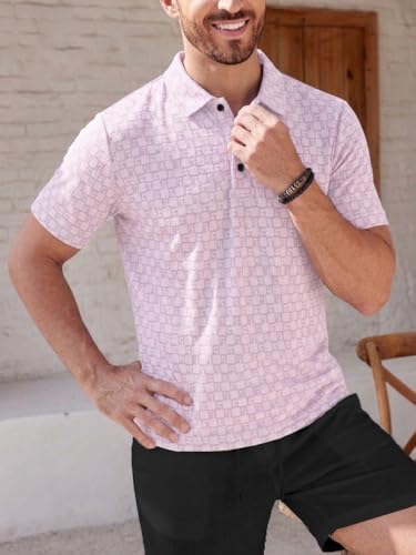 Image of TAGDO Men's Cotton Premium Casual Jacquard Fabric Polo T Shirt for Man | Collar | Half Sleeve | Comfortable Fit with Modern Style | Trendy Look (2067)