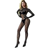 V-Ting Erotische Bodystockings für Damen, Damen Bodystocking Netz body Catsuit, Ouvert Catsuit Sexy Dessous Unterwäsche für Frau,Fischnetz Bodystocking,Sexy UltradüNner Full Body Stockings