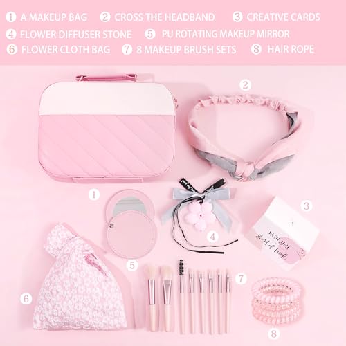 Makeup-Box-Gifts-8Pcs-Set-Perfect-for-Women-Christmas-Birthday-Gifts-Travel-Gifts-and-Self-Care-Gifts-for-Mom-Daughter-Friend-Wife-Girlfriend-Pink