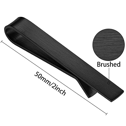 Hawson Skinny Tie Clip For Men 2 Inch Tie Clip Bar Set, 1Pcs/4Pcs Tie Clip Gift Set For Wedding, Meetting, Party (4 Pcs Brushed Black) #TOP2