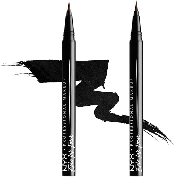 Epic Ink Eye Liner, Felt Tip Liner Pen, Waterproof, Vegan Formula, Pack of 2, Black
