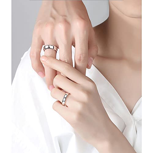 His Sally Her Jack Promise Couple Matching Ring Silver Stainless Steel Engagement Wedding Statement Bands Fashion Moonlit Confession Gifts for Boyfriend Girlfeiend Anniversary Valentine's Day Birthday Nightmare Jewelry2