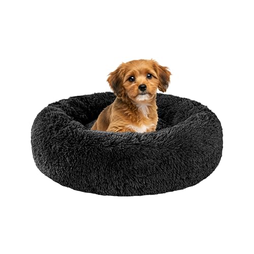 Relaxd Panier pour chien en forme de donut (noir, 60 cm)