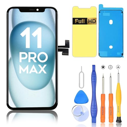 Ayake for iPhone 11 Pro Max Screen Replacement, 6.5-inch LCD Display Full HD and Touch Digitizer Assembly True Tone Programmable Face ID Remains with Tool Kits, for Model A2161, A2218, A2220