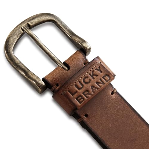 Image of Lucky Brand Men's Jeans Leather Belt| Classic| Casual| Dress| Everyday| American Heritage| Genuine Leather| Metal Buckle