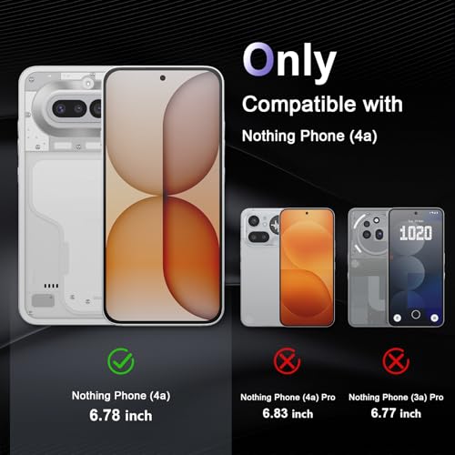 Image of Case for Nothing Phone 4a, Military Grade Drop Protection Phone Case, Yellowing Resistant, Anti-Scratch Hard PC Back, Shockproof Hard Ultra-Thin Protective Cover, Clear