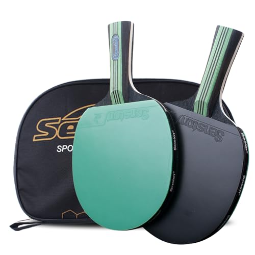 Senston Ping Pong Paddles for 2 Players 5-Ply Table Tennis Paddle Ideal for Entertainment or Competition