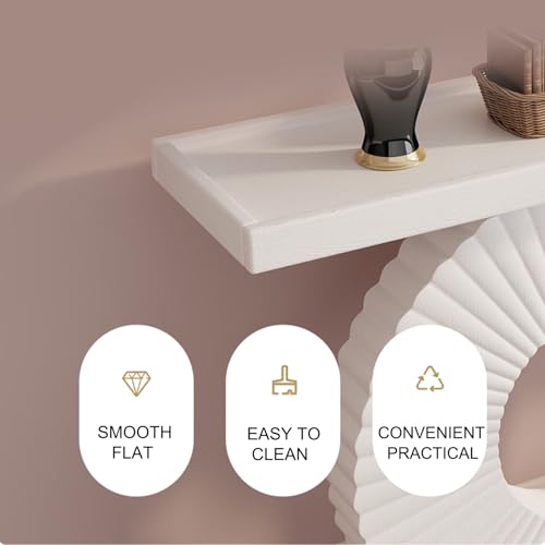 Mesa de pasillo con almacenamiento y base circular para sala de estar 2