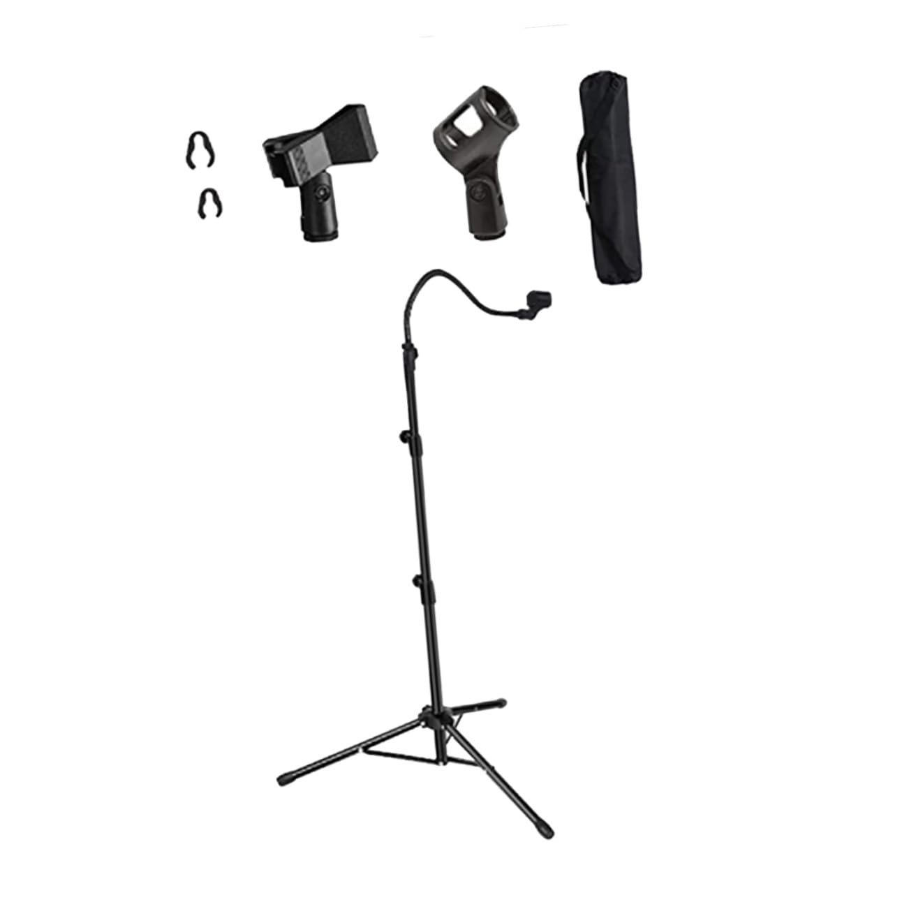 ifundom Supporto per Microfono Treppiede Regolabile in Asta Telescopica per Microfono da Pavimento per Casa Palco Concerti