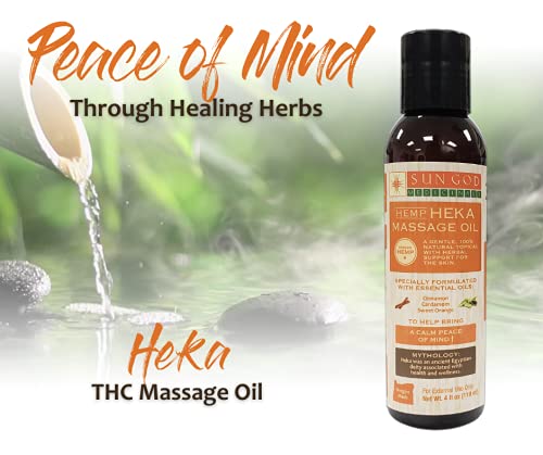 Heka Hemp Massage Oil for Positive Mood Support | 4oz Bottle