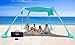 Tenda da Spiaggia Portatile con Protezione UV UPF 50+, Parasole con Ancoraggi per la Sabbia e Barre in Alluminio per Cortile, Campeggio, Pesca e Picnic