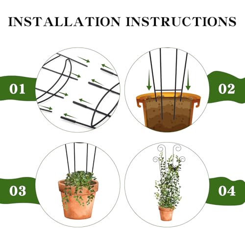 Image of ZOUTOG Trellis for Climbing Plants Indoor 4 Pack 30 Inch,Rustproof Metal Garden Trellis for Potted Plants,Houseplant Support Indoor Outdoor for Ivy Pothos Monstera Hoya Flower Vines(Butterfly Shape)