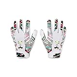 Under Armour Boys' F8 Novelty Football Gloves , White (100)/Beta , Youth Medium