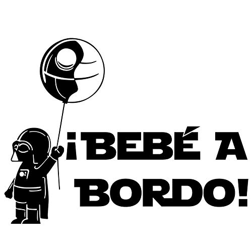Custom Vinyl Pegatina Bebe a Bordo Vader (Plata)