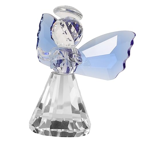 SOIMISS Adorno De Cristal Brillante Hogar Estatua De Ángel De Mesa Azul Decoración De Cristal para Angelitos Figura De Ángel para Colección
