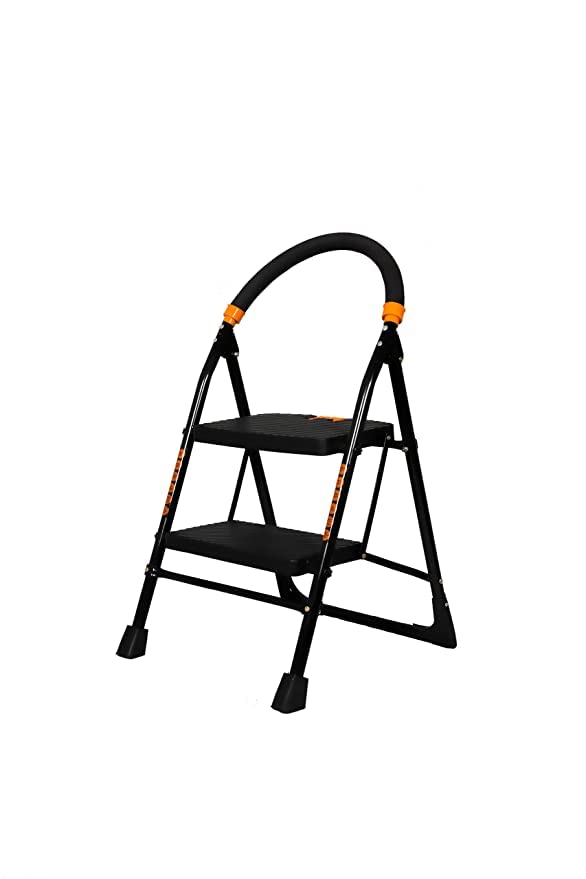 Digionics Foldable Step Ladder, SafetyClutch Lock, Ribbed Steps, Knee