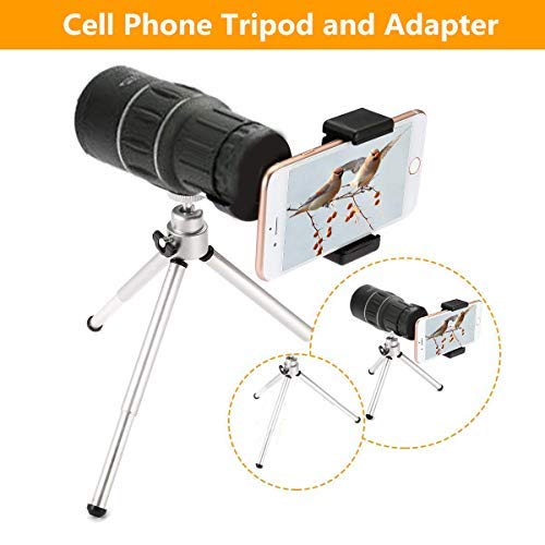 Monokular Teleskop 16 x 52 High Power Monokular Spektiv mit Handy-Stativ und Adapter-Halterung, wasserdichtes, mehrfach… – Bild 5