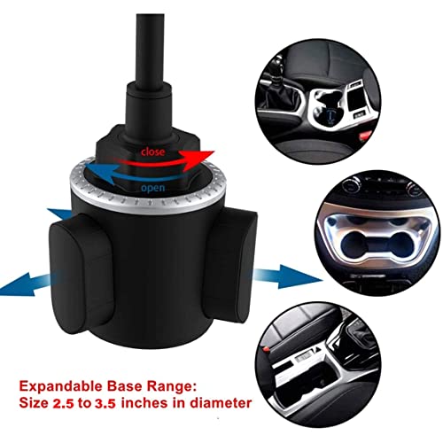 Dhystar Car Cup Tablet Phone Mount,Universal Tablet Cell Phone Holder Cradle For Car,Golf Cart,Truck,Boat,Fits Most Tablets/Gps Devices/Smartphones,8" Long Arm Gooseneck Adjustable #TOP3