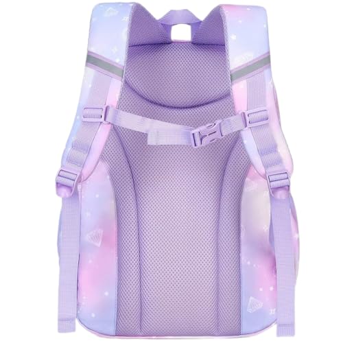 Image of MATMO Backpacks for Girls, School Backpack Kids Student Bookbag Travel Daypack (Purple)