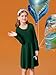Haloumoning Girls Long Sleeve T-Shirt Dresses Kids Fall A-Line Twirly Skater Dresses 5-14 Years Dark Green