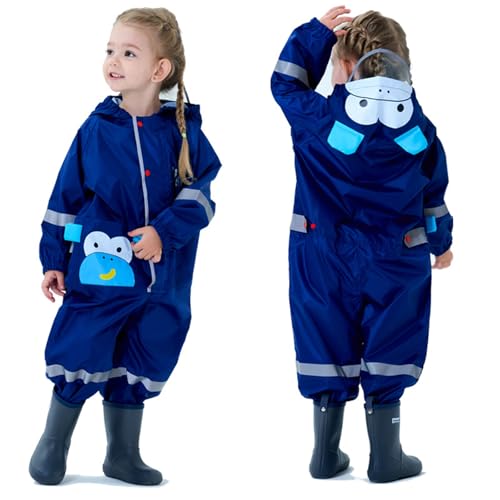 Kids Toddlers Rainsuit Boys Girls One Piece Rain Coat Waterproof Coverall Rain Suit2