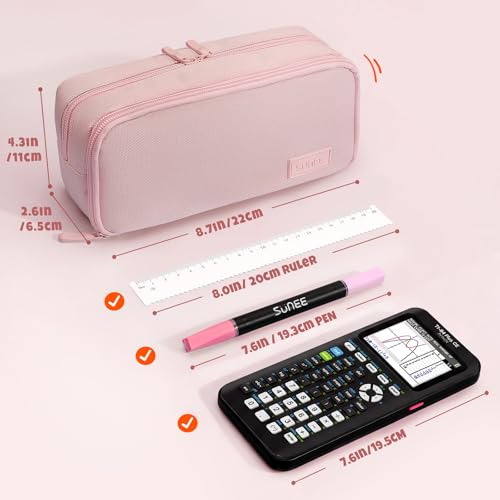 Image of SUNEE Pencil Case, Large Capacity Pencil Pouch, Aesthetic Big Pen Bag 900D Oxford Pen Box for Office Stationery Organizer School Supplies Multifunctional for Teen Boys Girls Women Men, Pink