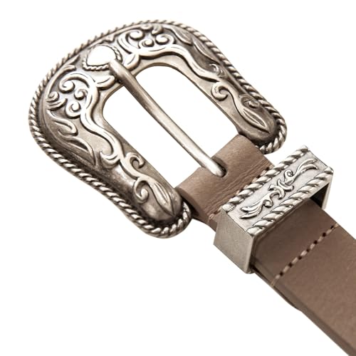 Image of Lucky Brand Women's Western Leather Belt | Classic | Fashion | Vintage | Buffalo Leather | Western-Inspired